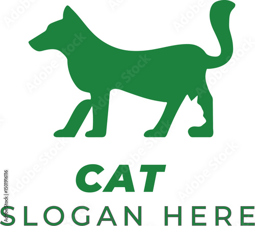 Deep Leaf Green Cat and Dog Vector Art – Fresh and Earthy