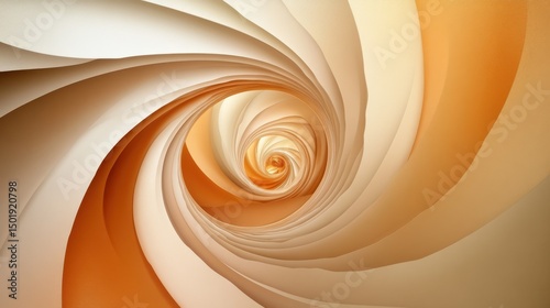 Swirling Abstract Gradient Background in Shades of Cream and Orange