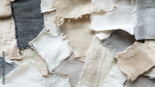 Textured Fabric Swatches in Neutral Tones for Design Projects