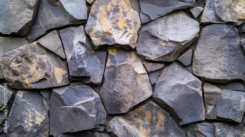 Textured Gray Stone Wall with Natural Patterns and Unique Shapes