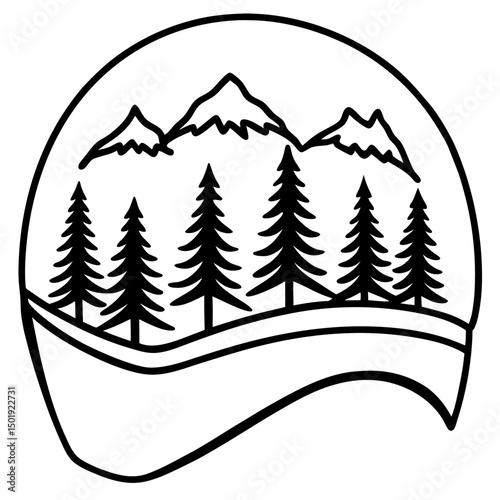 Nature Helmet Vector – Forest Texture on White