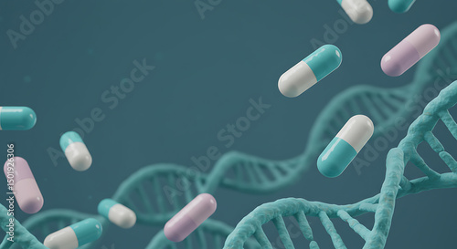 Pill and Dna Strand