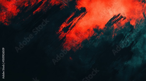 Abstract Red and Black Background with Brush Stroke Texture Design