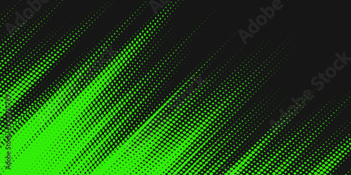 Abstract speed lines style green color halftone banner design template. Vector Grunge