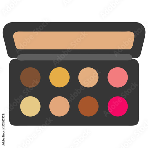 Concealer Palette Vector Illustration with Soft Nude Shades on Transparent Background

