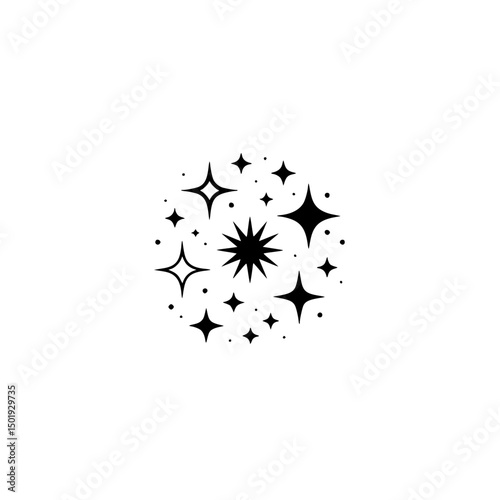 Geometric Starburst Circle on White Background