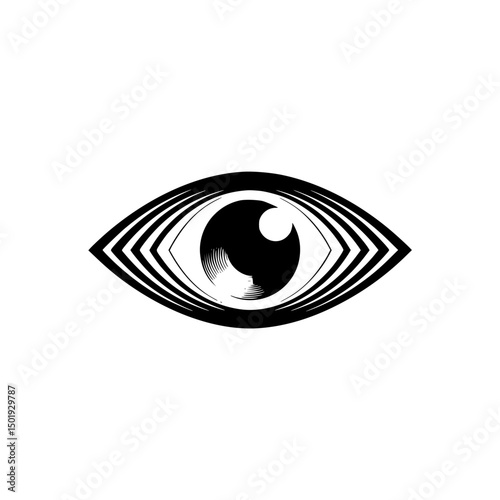 Vector Eye Icon: Minimalist Black & White Design