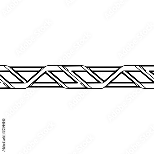 Abstract Geometric Black Line Design on White Background