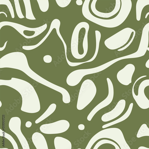Vector abstract pattern with light lines on a green background. Seamless pattern is suitable for printing and will decorate any project.