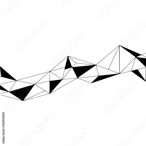 Abstract Geometric Design: Black Triangles on White Background