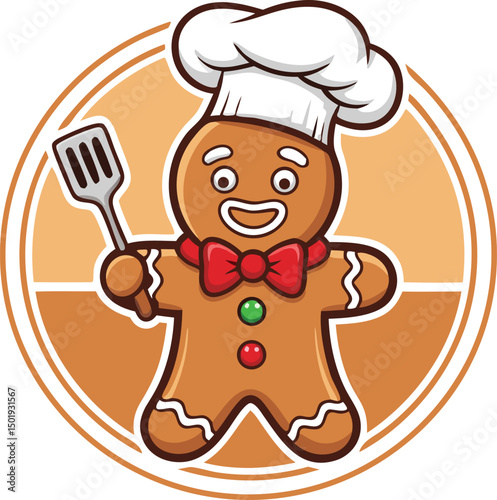 Gingerbread chef illustration