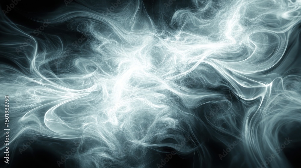 Obraz premium Ethereal Smoke Swirls on Dark Background for Artistic Use
