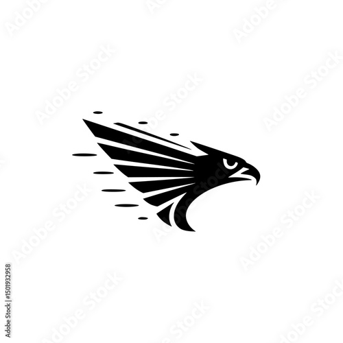 Black Eagle Logo: Speed & Power Symbol on White