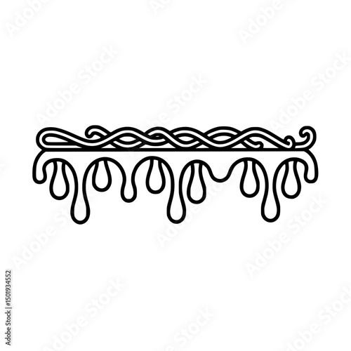 Elegant Black & White Vector Border Element, Decorative, Minimalist