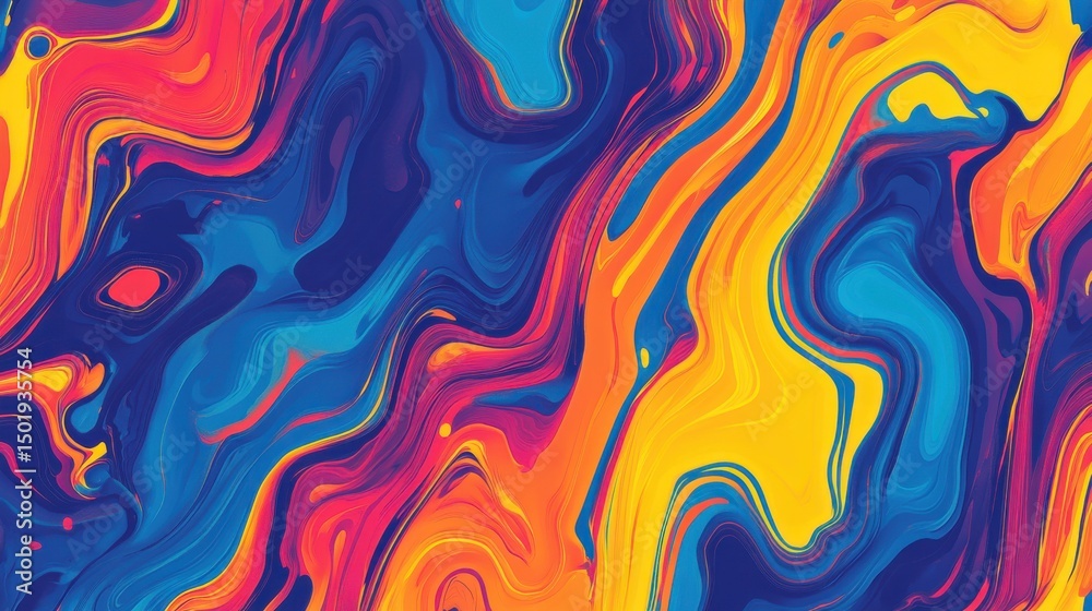 Vibrant Abstract Liquid Swirl Pattern in Bright Colors Vibrant Abstract Liquid Swirl Pattern in Bright Colors
