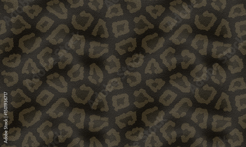Stylish Leopard Print Textile Design Dark Brown Tones Seamless Pattern