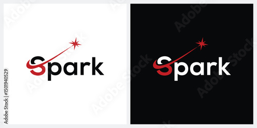 spark logo design, swoosh graphic vector icon template
