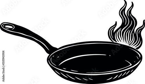frying pan vector illustration