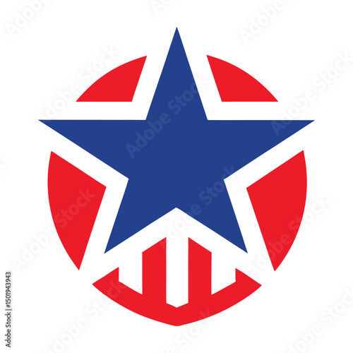 Free Download USA Badge Style Star Logo Red White Blue - GFXLoad