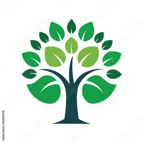 Colorful vector illustration of an apple tree with red apples and green leaves, perfect for educational themes or healthy lifestyle promotions