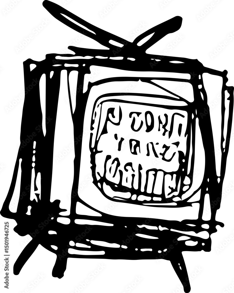 TV. Abstract vector figure. Handmade Vector.