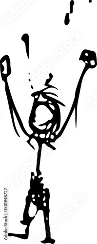 Face. Abstract vector figure. Handmade Vector.