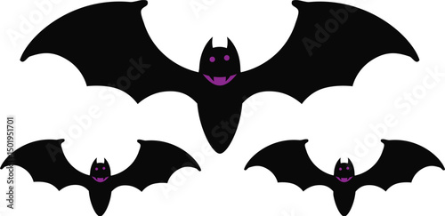 Flying Bat Silhouette Vector – Halloween-Themed Illustration for Designs and Ads