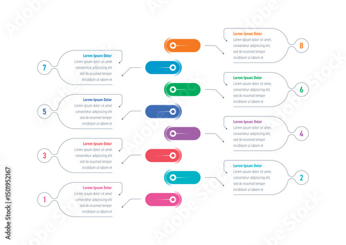 geometric infographic template. eight steps information template. infographic template for business, industry, technology, education, annual report, magazine