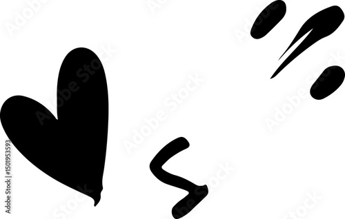 textured hand printed shape collection vector.