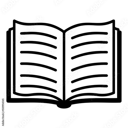 Open book with blank pages showing lines for text  