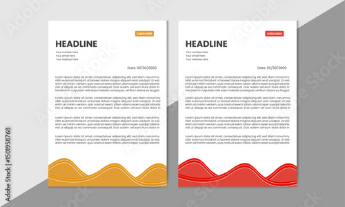 Elegant Corporate Letterhead Design Yellow Accent Letterhead for Impactful Branding
