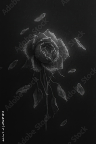 Stark, High-Contrast Still Life for Melancholy or Remembrance Concepts