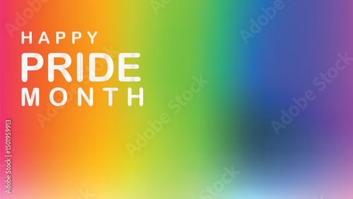  Colorful Pride Month banner featuring a rainbow heart and vibrant gradient background, symbolizing LGBTQ+ love, equality, and celebration in June.
