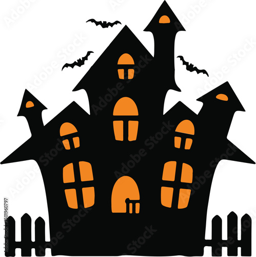 halloween house with bats