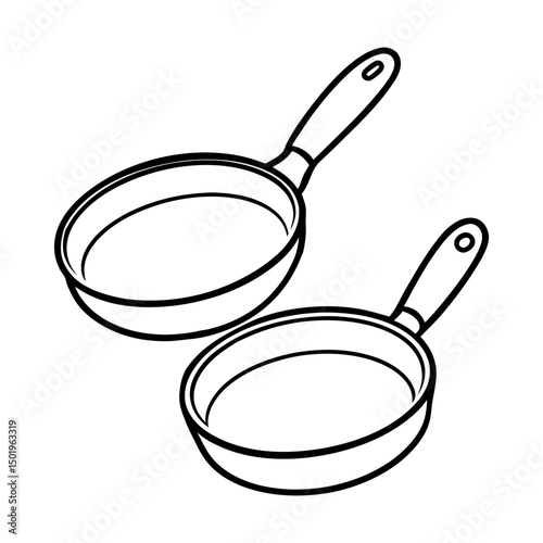coloring pages outline of frying pans line art vector