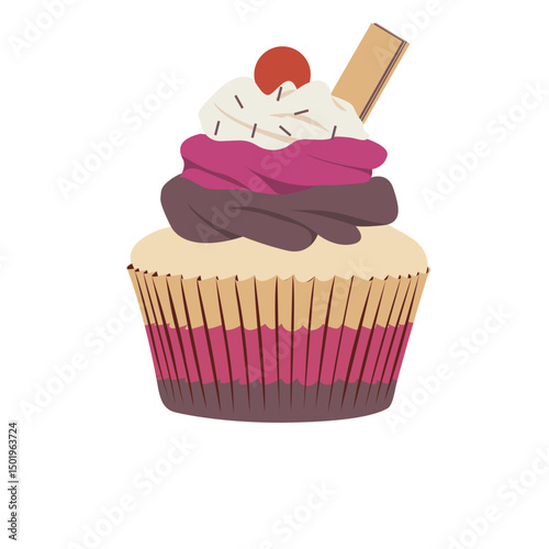 Triple cupcake illustration
