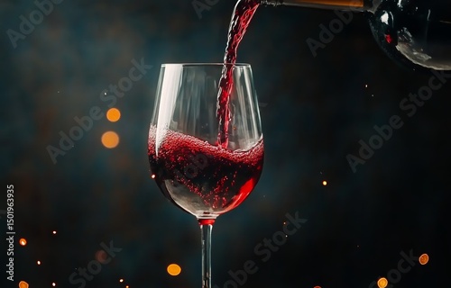 Savoring a Glass of Red Wine Poured With Elegance in a Cozy Setting
