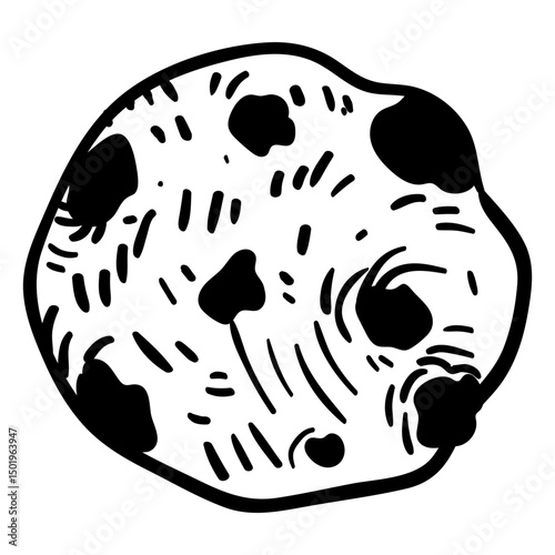 Chocolate cookie hand drawn