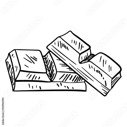 Chocolate blocks hand drawn