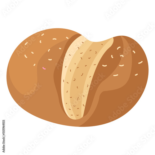 Sesame loaf bread flat