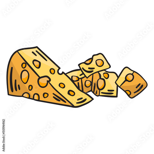 Swiss cheese food delicious illustration