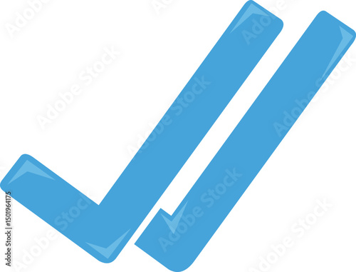 vector illustration blue symbol checklist of message seen chat