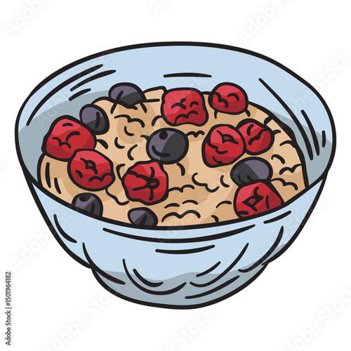 Bircher muesli dish food illustration