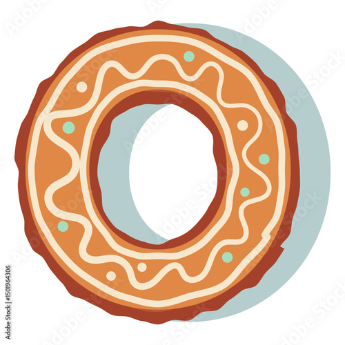 Gingerbread cookie letter o