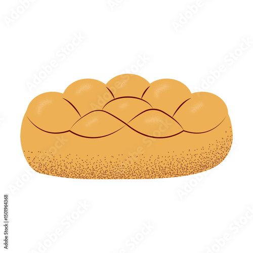 Challah bread illustration textured