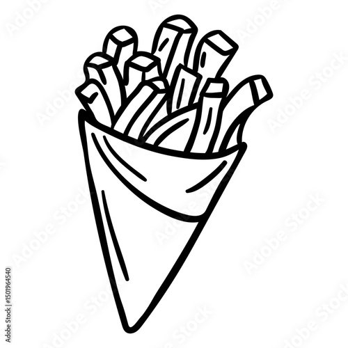 Paper cone fries stroke