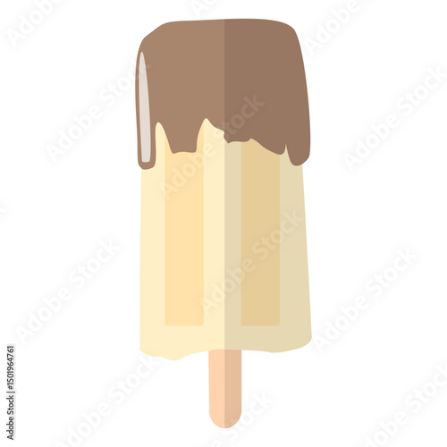 Vanilla with chocolate popsicle illustration