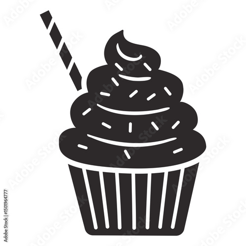 Cupcake sprinkles swirl topping straw