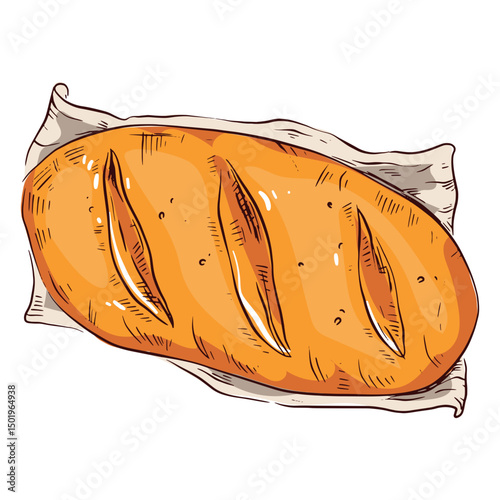 Loaf of bread illustration bread