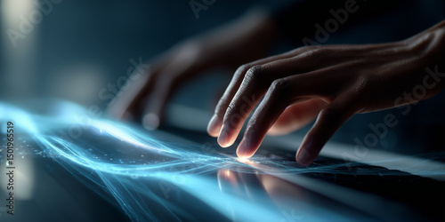  Control desk pulses in sync with keystrokes showing AI intent harmonics.
